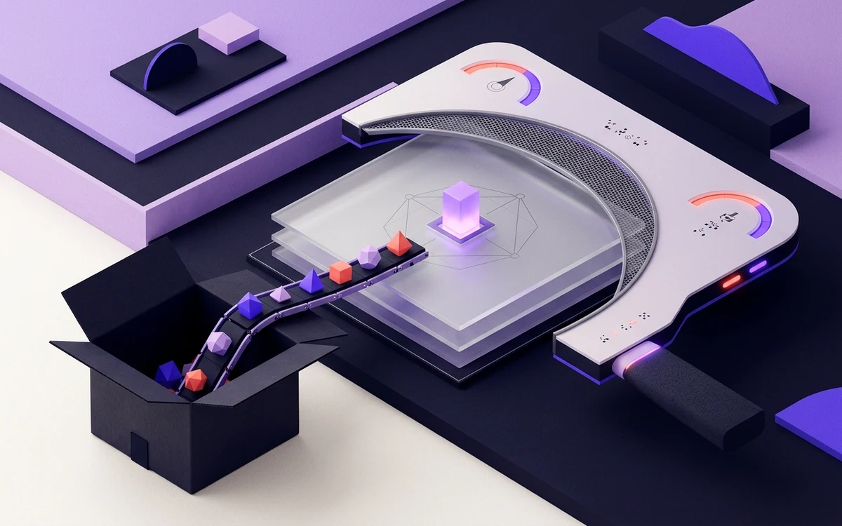 Abstract editorial illustration for How to Add a Favicon in Astro: Public Files and Layouts