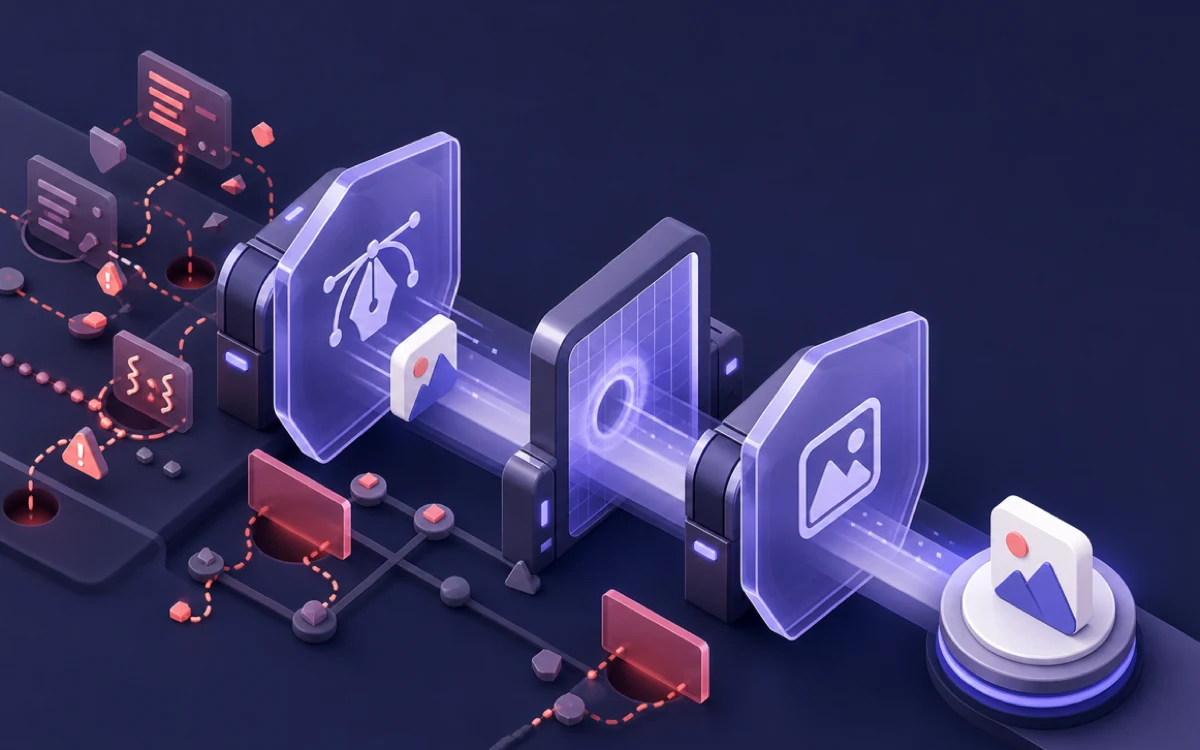 Abstract editorial illustration for Favicon Security: SVG Uploads, SSRF and Tracking