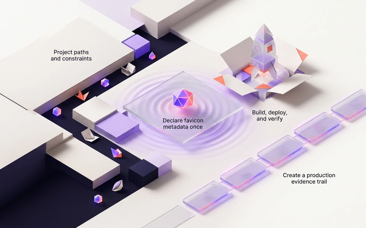 Abstract editorial illustration for SvelteKit Favicon Guide: Static Files & App HTML